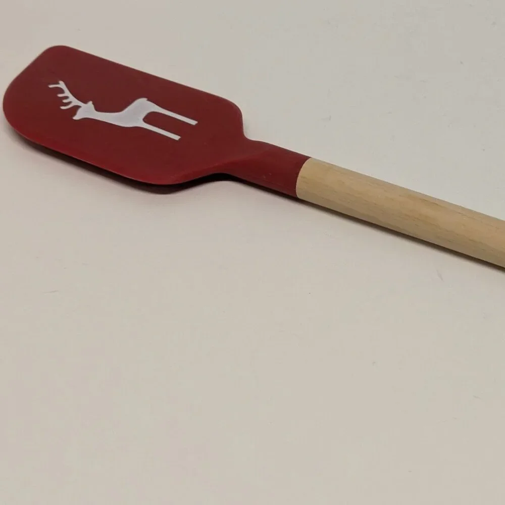 NEW! Crate & Barrel 13.5in Red Christmas/Holiday Reindeer Rubber Kitchen Spatula